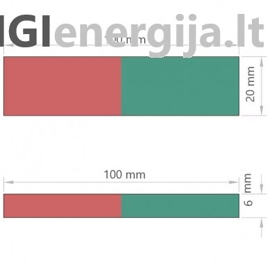 100x20x6 Mokyklinis, eksperimentinis, edukacinis magnetas 1