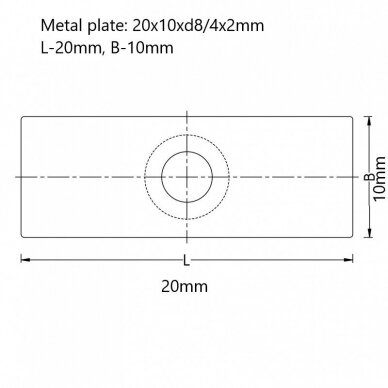 20x10xd8/4x2 Metalo plokštelė 1