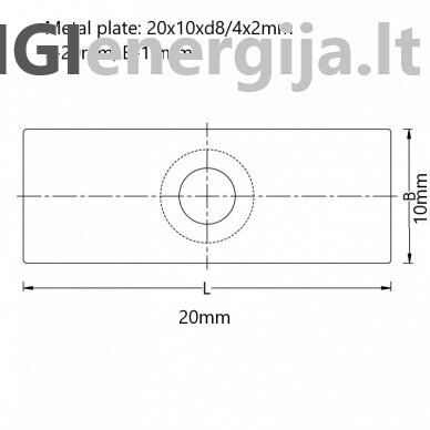 20x10xd8/4x2 Metalo plokštelė 1