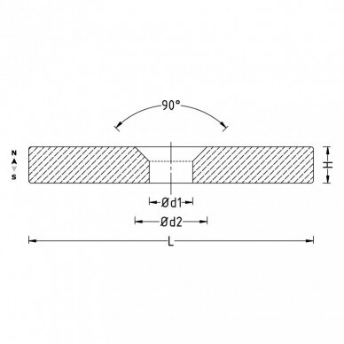 20x10xd8/4x4 N42 Neodymium magnet countersunk 4