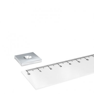20x20xd8/4x4 N42 Neodymium magnetas su konusu