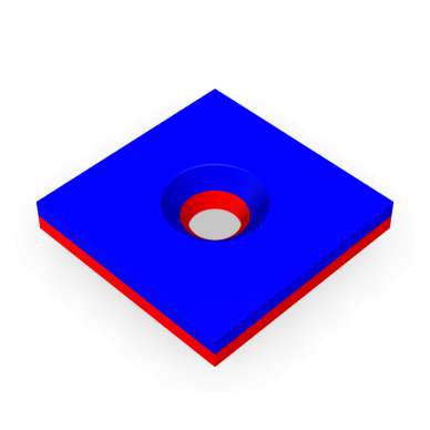 20x20xd8/4x4 N42 Neodymium magnetas su konusu 2