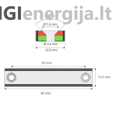 40x13.5x5 magnetinis laikiklis su metaliniu korpusu 2