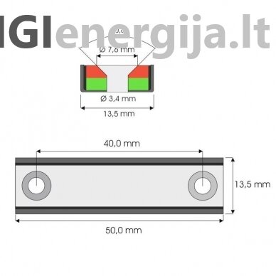 50x13.5x5 magnetinis laikiklis su metaliniu korpusu 3