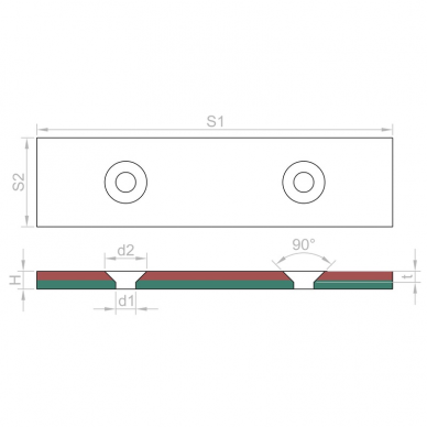 70X20XD10/6X5 N42 Neodymium magnet Countersunk 3