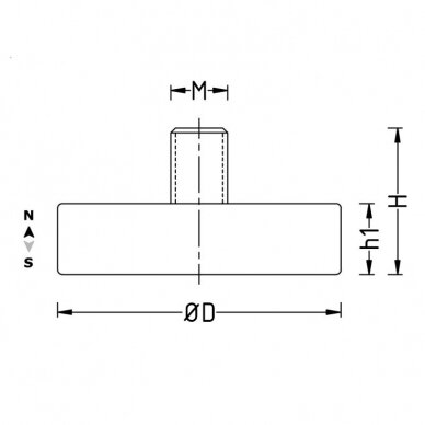 D10x5xM3in12.5 Pot magnet with screw socket 1