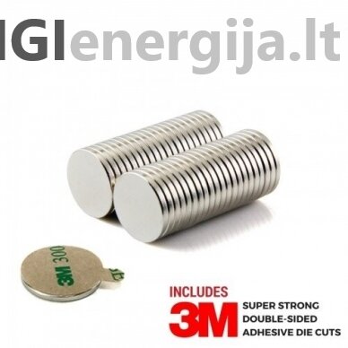 D15x1 N42 Neodymium magnet with 3M tape