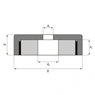 D14x6.5x3.5x4.5 POT magnetinis laikiklis su cilindriniu įgilinimu 1