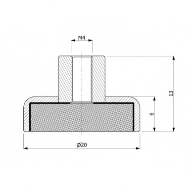 D20x6xM4x13 магнитный держатель 1