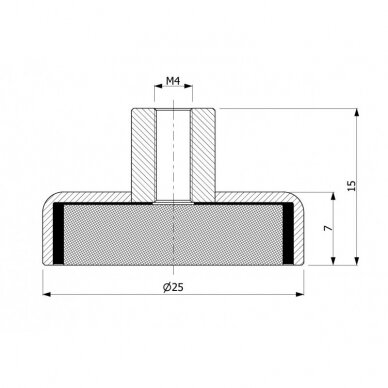 D25x7xM4x15 magnet holder 1