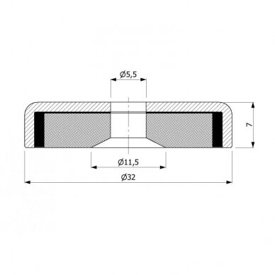 D32x11.5/5.5x7 magnetic holder (with cone for screwing) 1