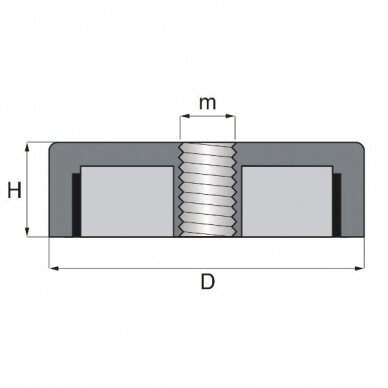D36x7.6xM6 Pot magnet with internal thread 2