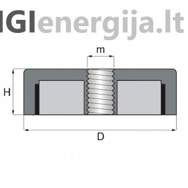 D36x7.6xM6 Pot magnet with internal thread 2