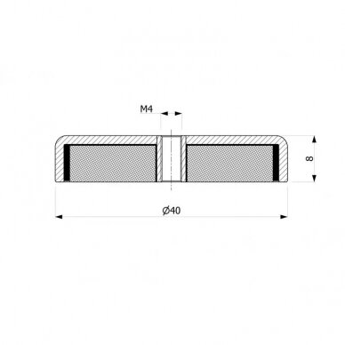 D40x8xM4 Магнитный держатель ферритовый 1