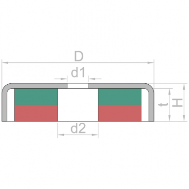 D42x11x6.5x9 POT Магнитный держатель с цилиндрическим углублением 4