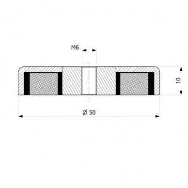 D50X10/M6 Ferrite Magnetic Holder 1