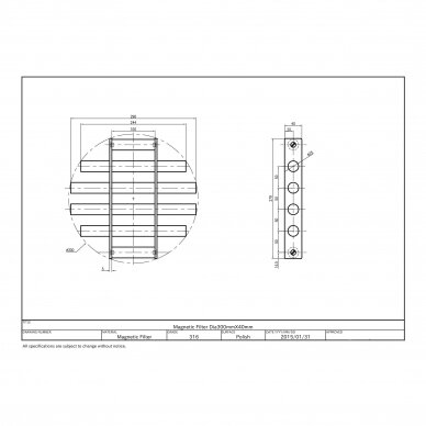 Magnetinė grotelė-filtras NdFeb D300 2