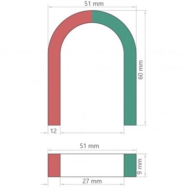 U60x51x12/9 Школьный, экспериментальный, обучающий магнит 3